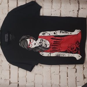 Fatal Black Graphic Tee Shirt Sz Lg